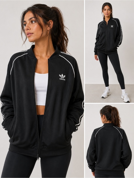 adidas Jackets & Blazers - adidas Black Track Jacket with White Trim large jacket